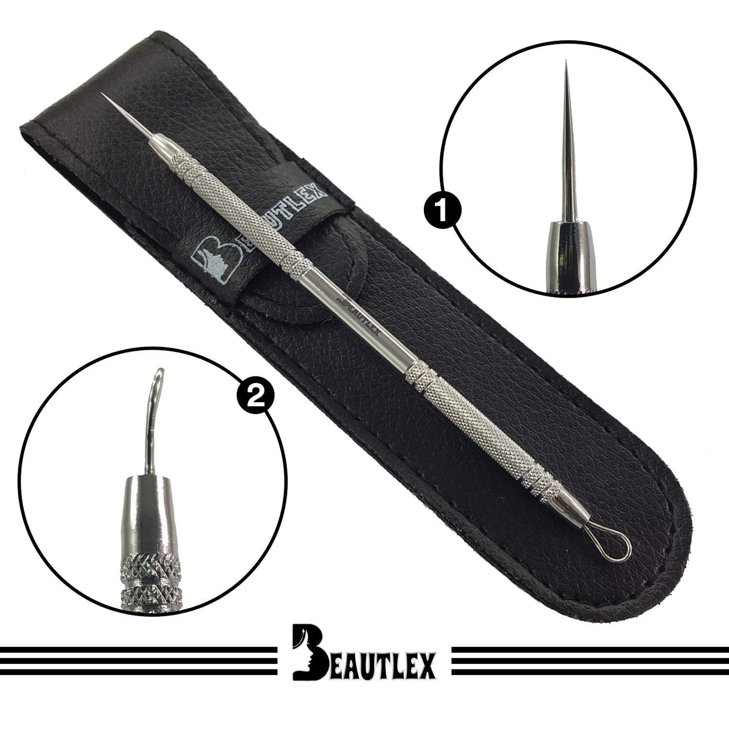 Skin Milia Remover Tool and Comedone Extractor Tool. Double Ended Loop & Sharp Zit/Pimple Popper Tool Kit. Stainless Steel Ear Blackhead Remover Tools Professional Pimple Extractor Tool for Acne