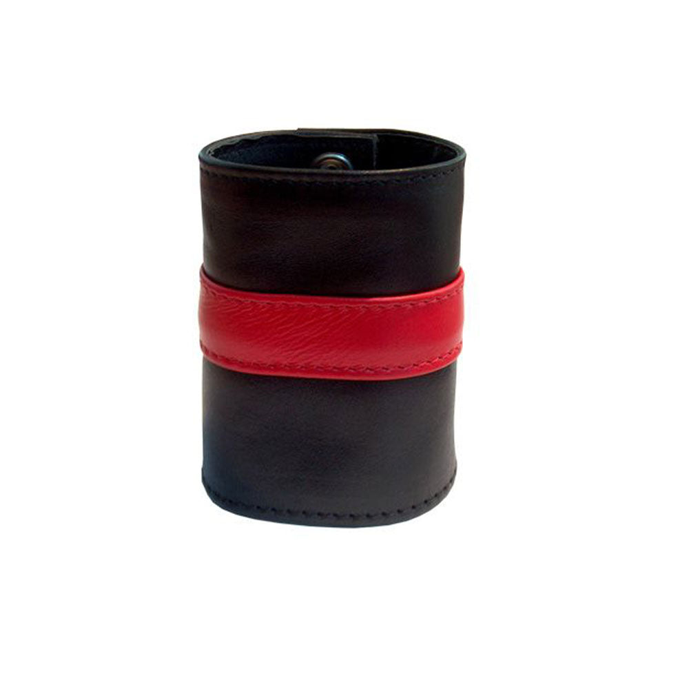BDSM Leather Handcuffs β Colorful Master-Slave Bondage Cuffs with 3-Button Closure