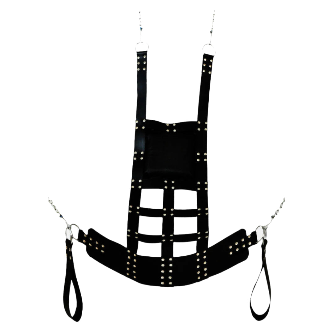 Heavy Duty Cow Leather Sex Swing β Chrome Bonded Sling with 2-Ply Straps