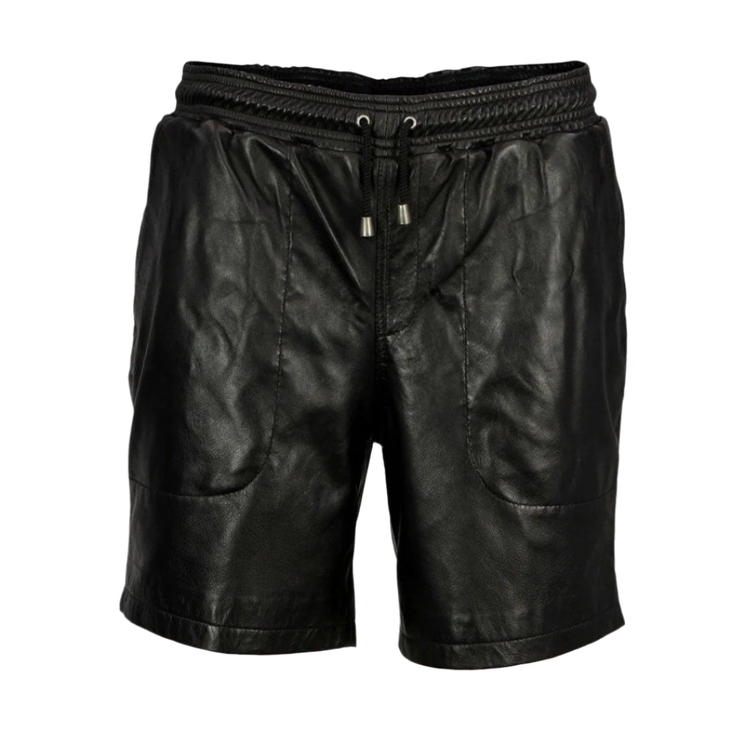 Men’s Lamb Leather Relax Fit Shorts with Drawstring