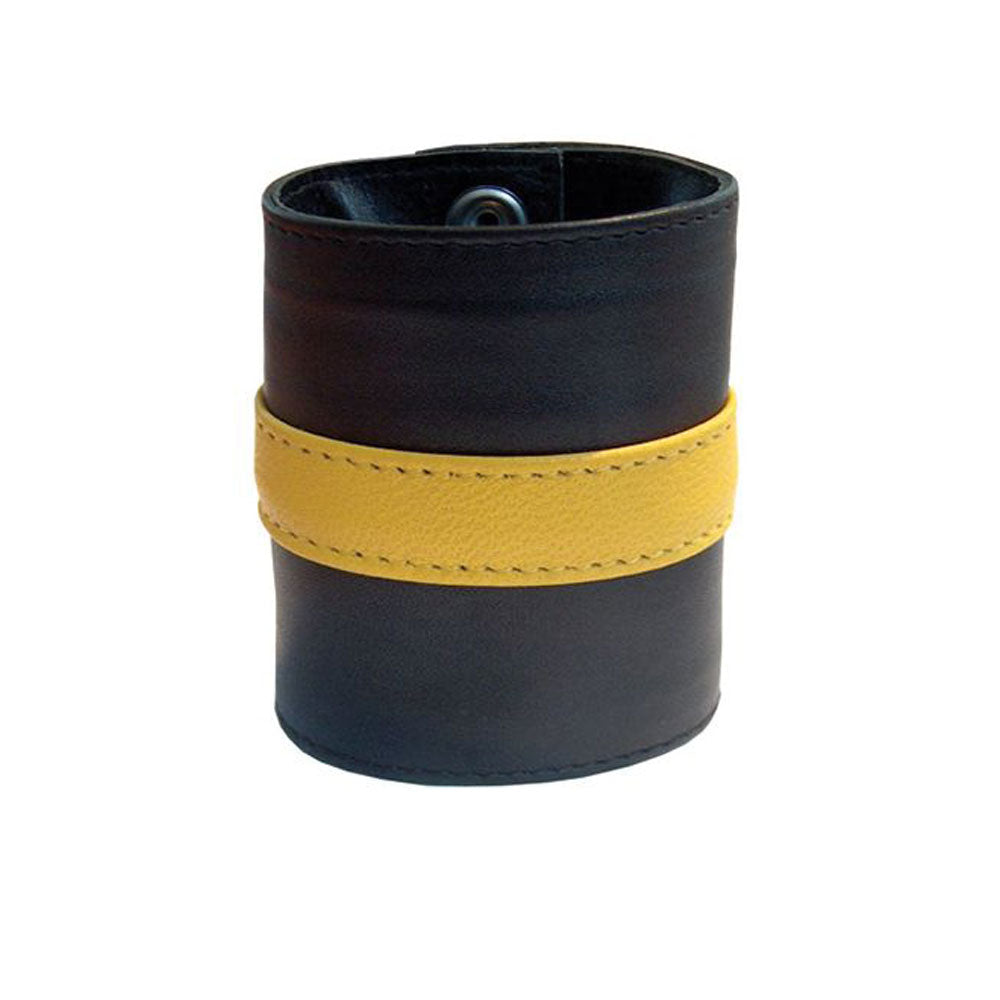 BDSM Leather Handcuffs β Colorful Master-Slave Bondage Cuffs with 3-Button Closure