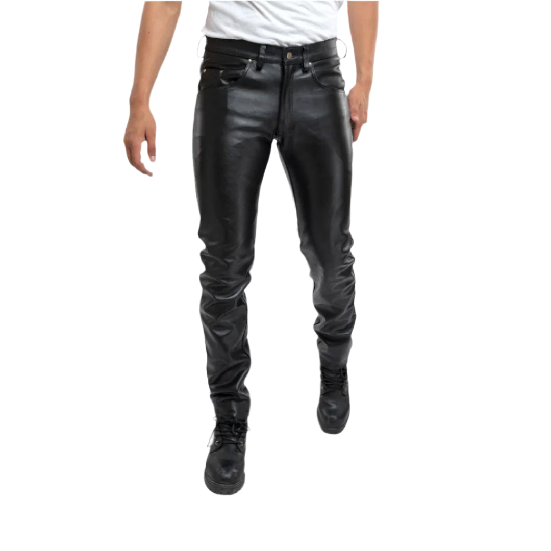 Men’s BLUF Police Costume Set – Real Leather Jacket, Pants, Shirt & Accessories