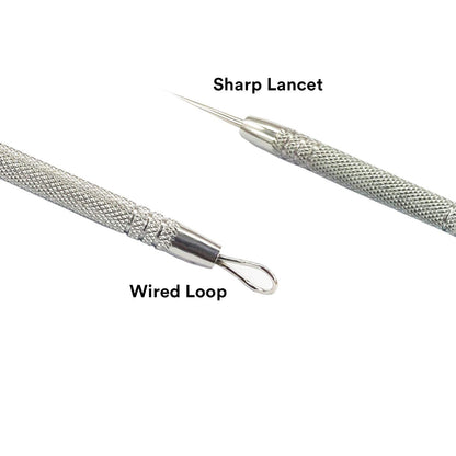 Skin Milia Remover Tool and Comedone Extractor Tool. Double Ended Loop & Sharp Zit/Pimple Popper Tool Kit. Stainless Steel Ear Blackhead Remover Tools Professional Pimple Extractor Tool for Acne