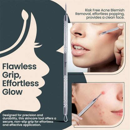 Skin Milia Remover Tool and Comedone Extractor Tool. Double Ended Loop & Sharp Zit/Pimple Popper Tool Kit. Stainless Steel Ear Blackhead Remover Tools Professional Pimple Extractor Tool for Acne