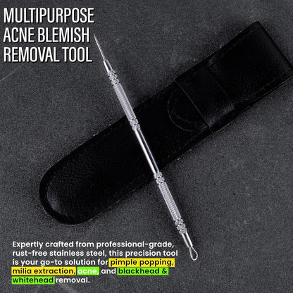 Skin Milia Remover Tool and Comedone Extractor Tool. Double Ended Loop & Sharp Zit/Pimple Popper Tool Kit. Stainless Steel Ear Blackhead Remover Tools Professional Pimple Extractor Tool for Acne