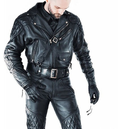 Men's Brando Quilted Cowhide Biker Jacket – Real Leather Motorcycle Style