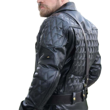 Men's Brando Quilted Cowhide Biker Jacket – Real Leather Motorcycle Style