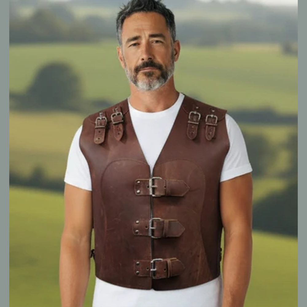 Handmade Vintage Thick Leather Biker Vest for Men – Steampunk Chopper Style