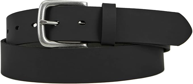 Men’s Genuine Leather Casual Jeans Belt – Handmade Everyday Leather Belt (Black)
