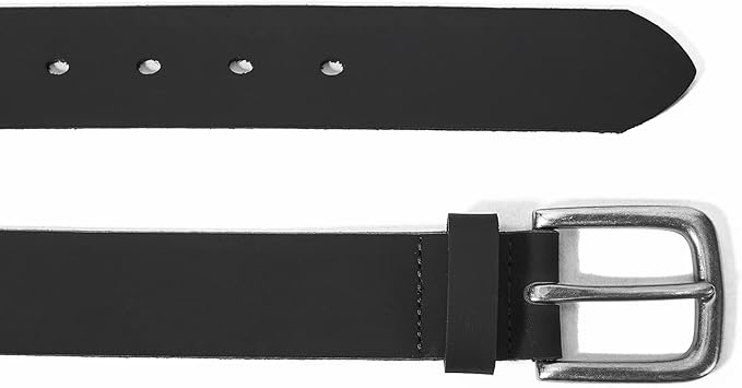 Men’s Genuine Leather Casual Jeans Belt – Handmade Everyday Leather Belt (Black)