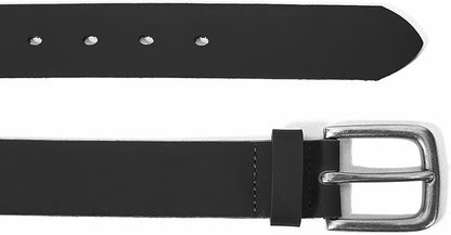 Men’s Genuine Leather Casual Jeans Belt – Handmade Everyday Leather Belt (Black)