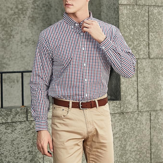 Men’s Genuine Leather Casual Jeans Belt – Handmade Everyday Leather Belt (Brown)