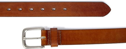 Men’s Genuine Leather Casual Jeans Belt – Handmade Everyday Leather Belt (Tan)