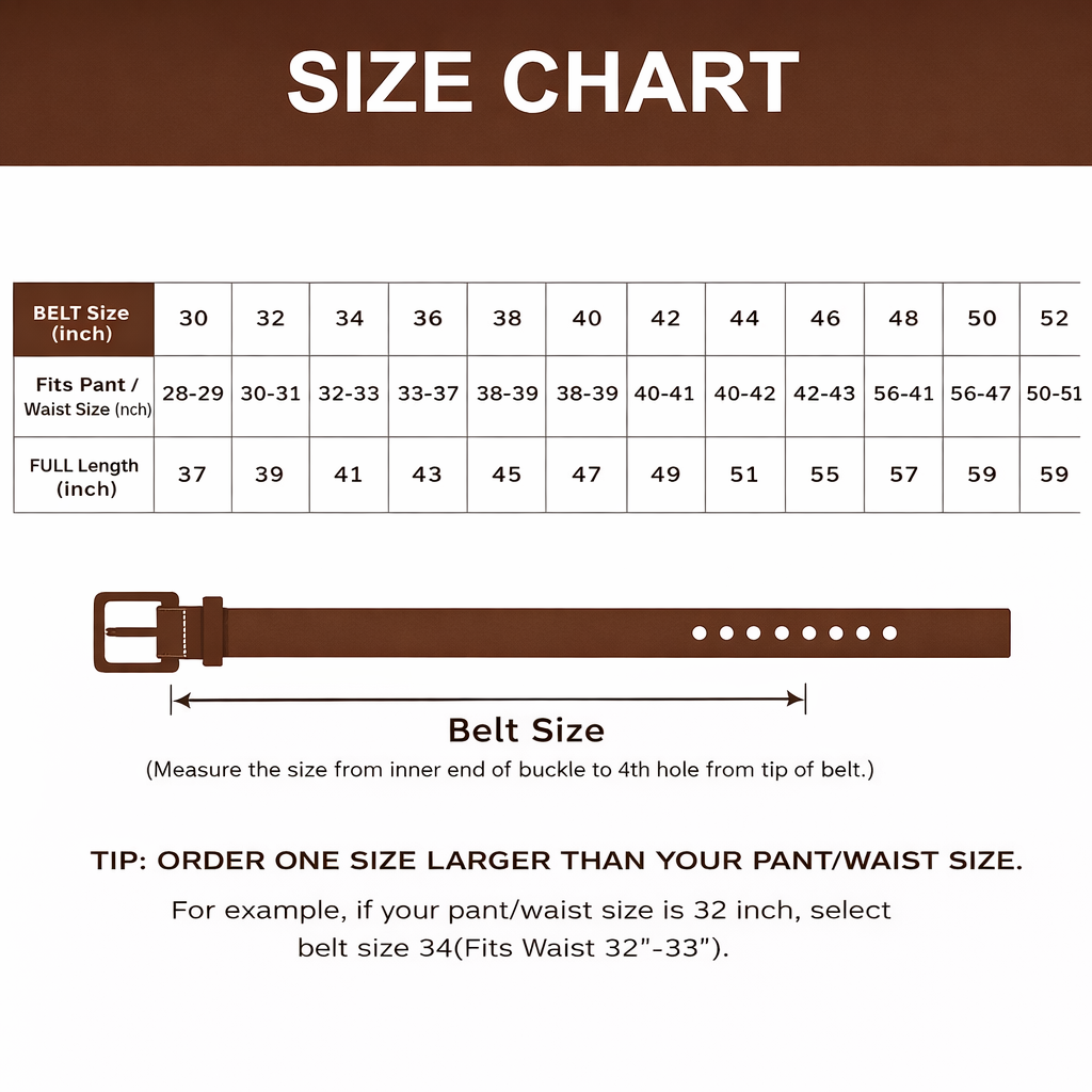 Men’s Genuine Leather Casual Jeans Belt – Handmade Everyday Leather Belt (Cognac Double Stitch)
