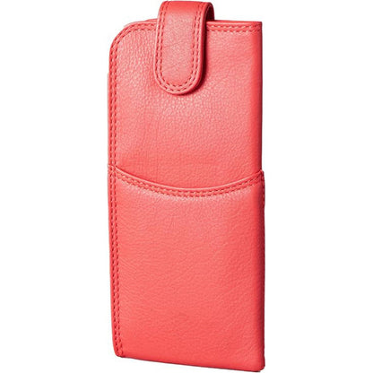 Slim Genuine Red Leather Glasses Case – Magnetic Eyewear Pouch for Reading Glasses & Sunglasses