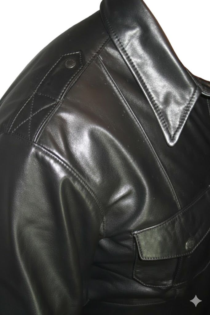 Men’s Lamb Leather BLUF Police Shirt – Long Sleeve