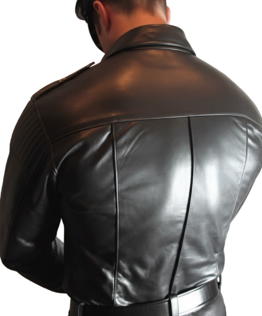 Men’s Lamb Leather BLUF Police Shirt – Long Sleeve