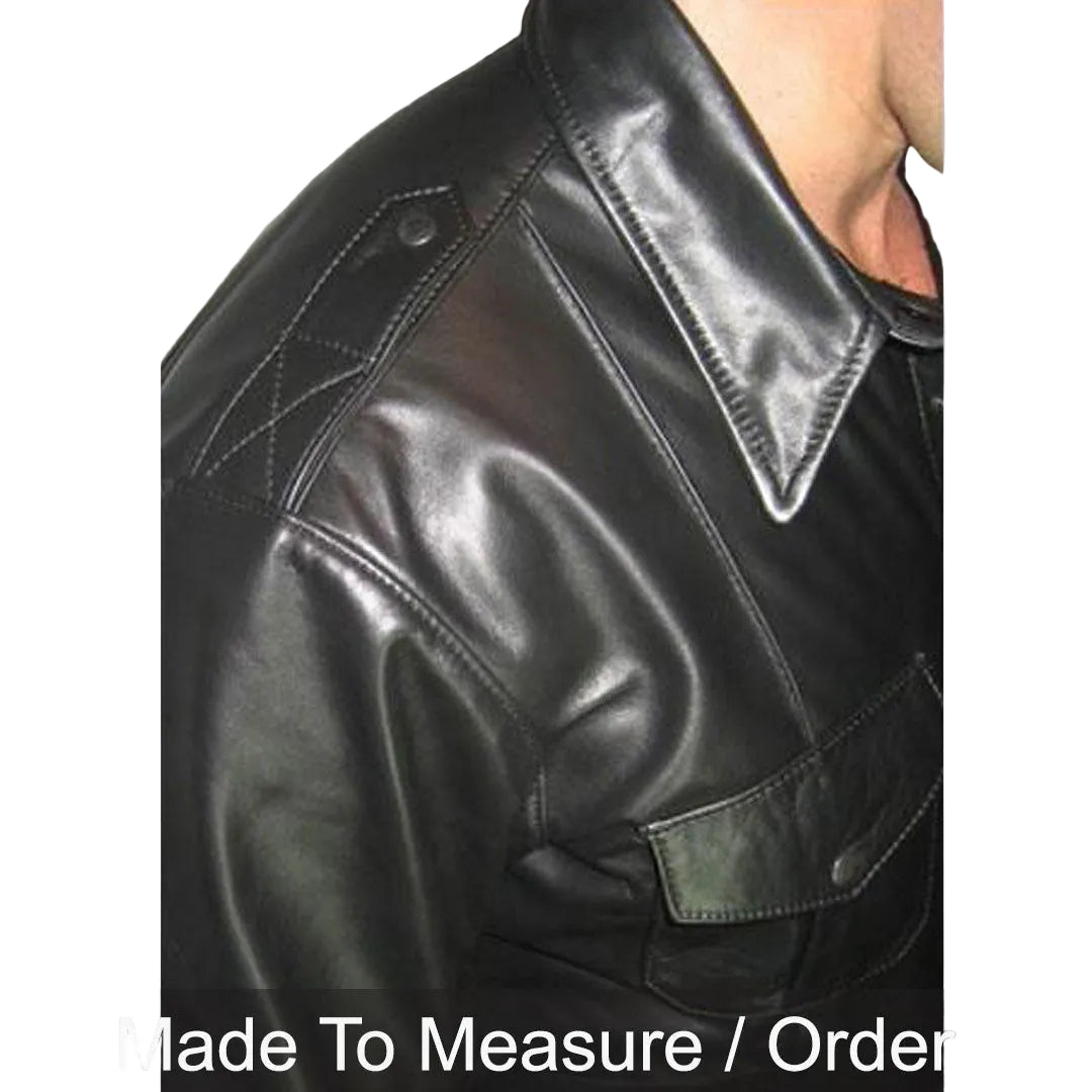 Men’s Lamb Leather BLUF Police Shirt – Long Sleeve