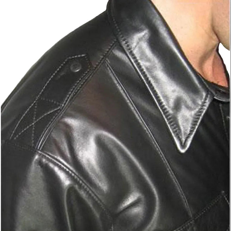Men’s Lamb Leather BLUF Police Shirt – Long Sleeve