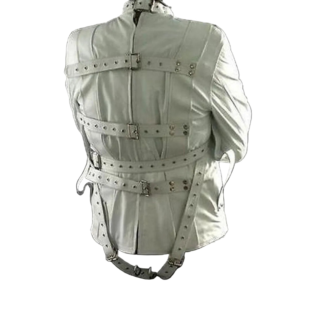 Men’s Heavy Duty Real Leather Straitjacket – Adjustable Restraint Jacket