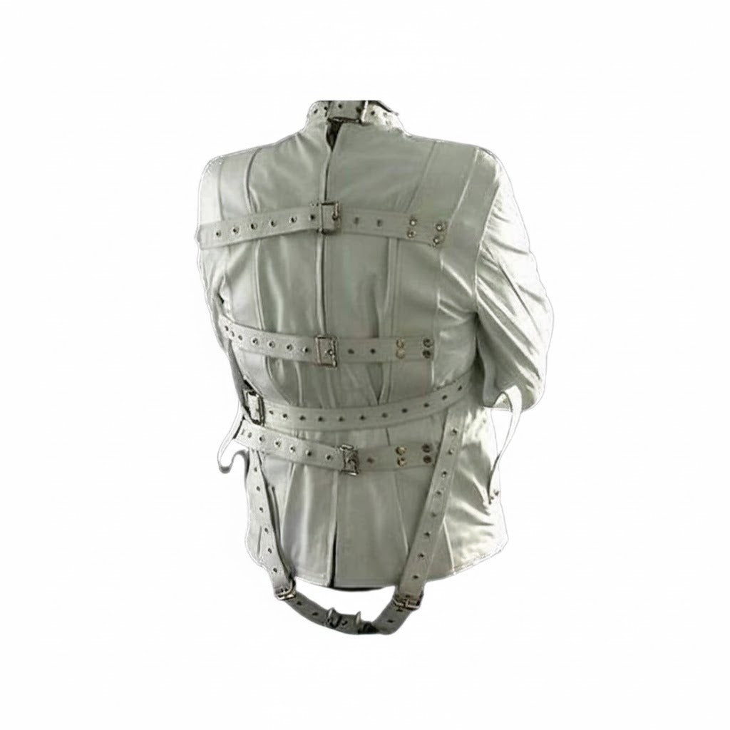 Men’s Heavy Duty Real Leather Straitjacket – Adjustable Restraint Jacket