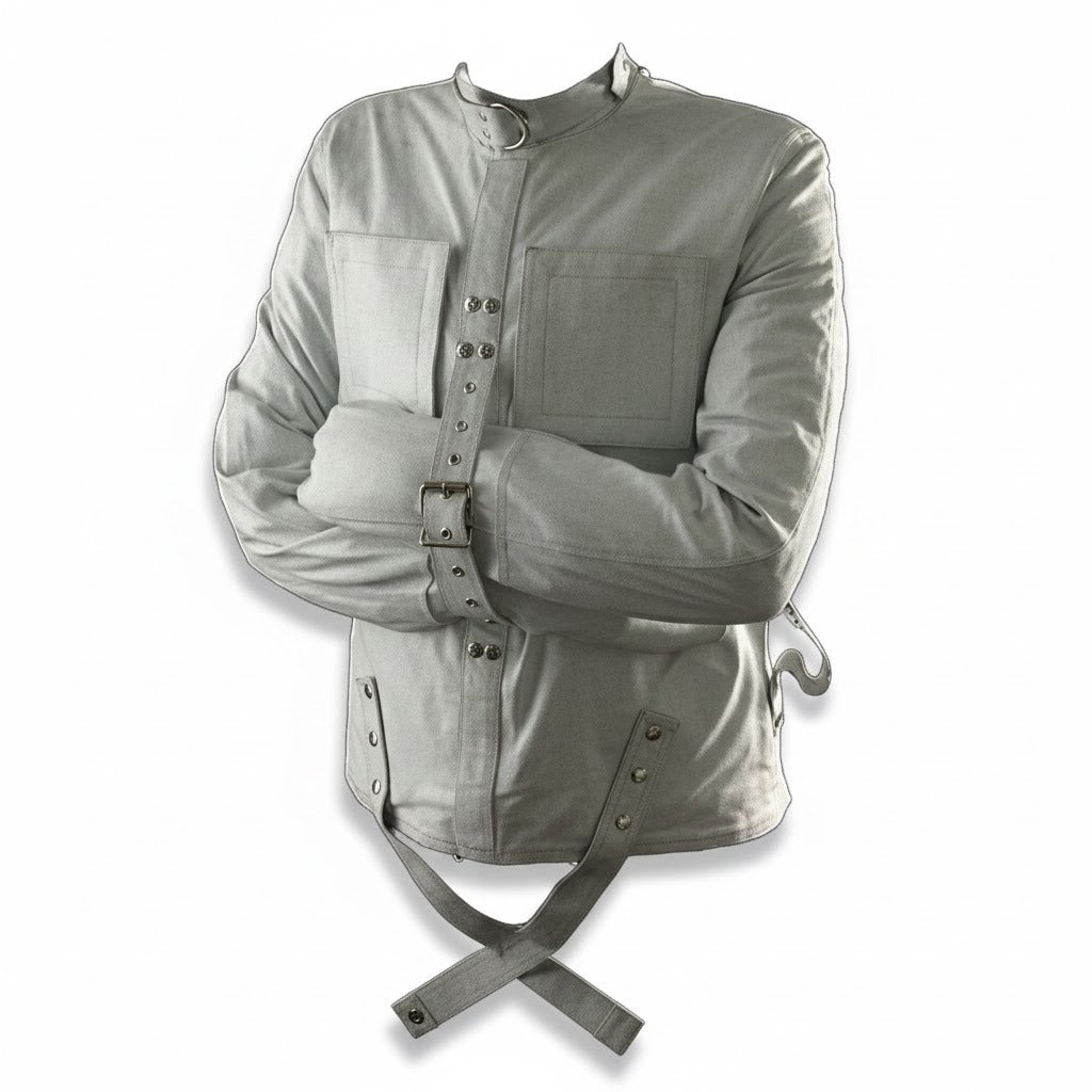 Men’s Heavy Duty Real Leather Straitjacket – Adjustable Restraint Jacket