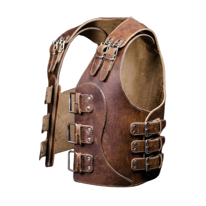 Handmade Vintage Thick Leather Biker Vest for Men – Steampunk Chopper Style