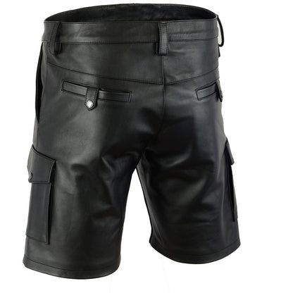 Men’s Genuine Leather Carpenter Cargo Shorts – Chastity Design