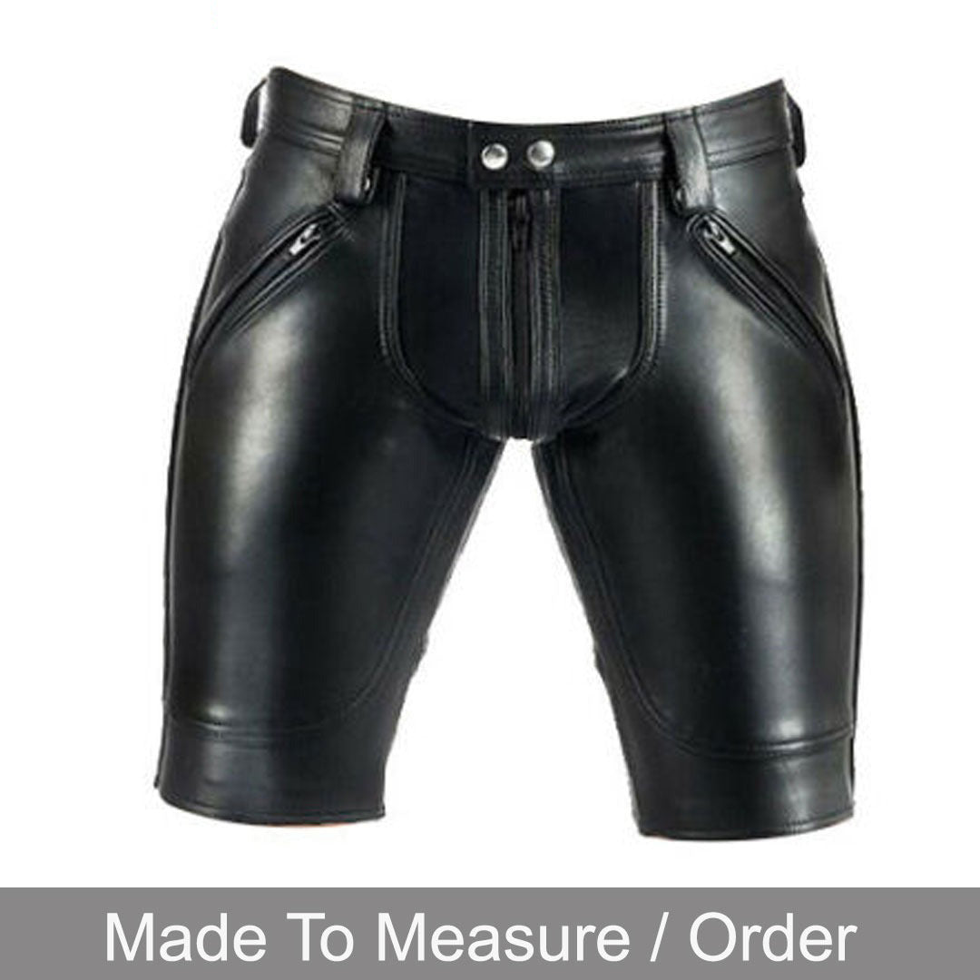 Men’s Real Leather Shirt - Shorts Set & Wristbands