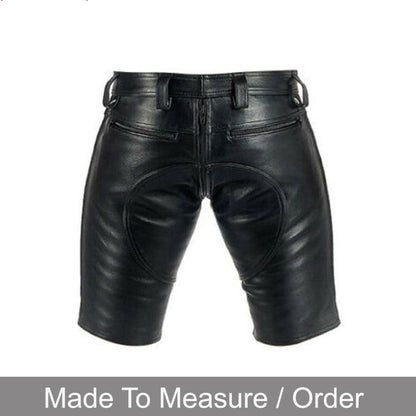 Men’s Real Leather Shirt - Shorts Set & Wristbands