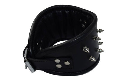 Adjustable Leather Posture Collar – Lockable Neck Collar with Ring & Padding