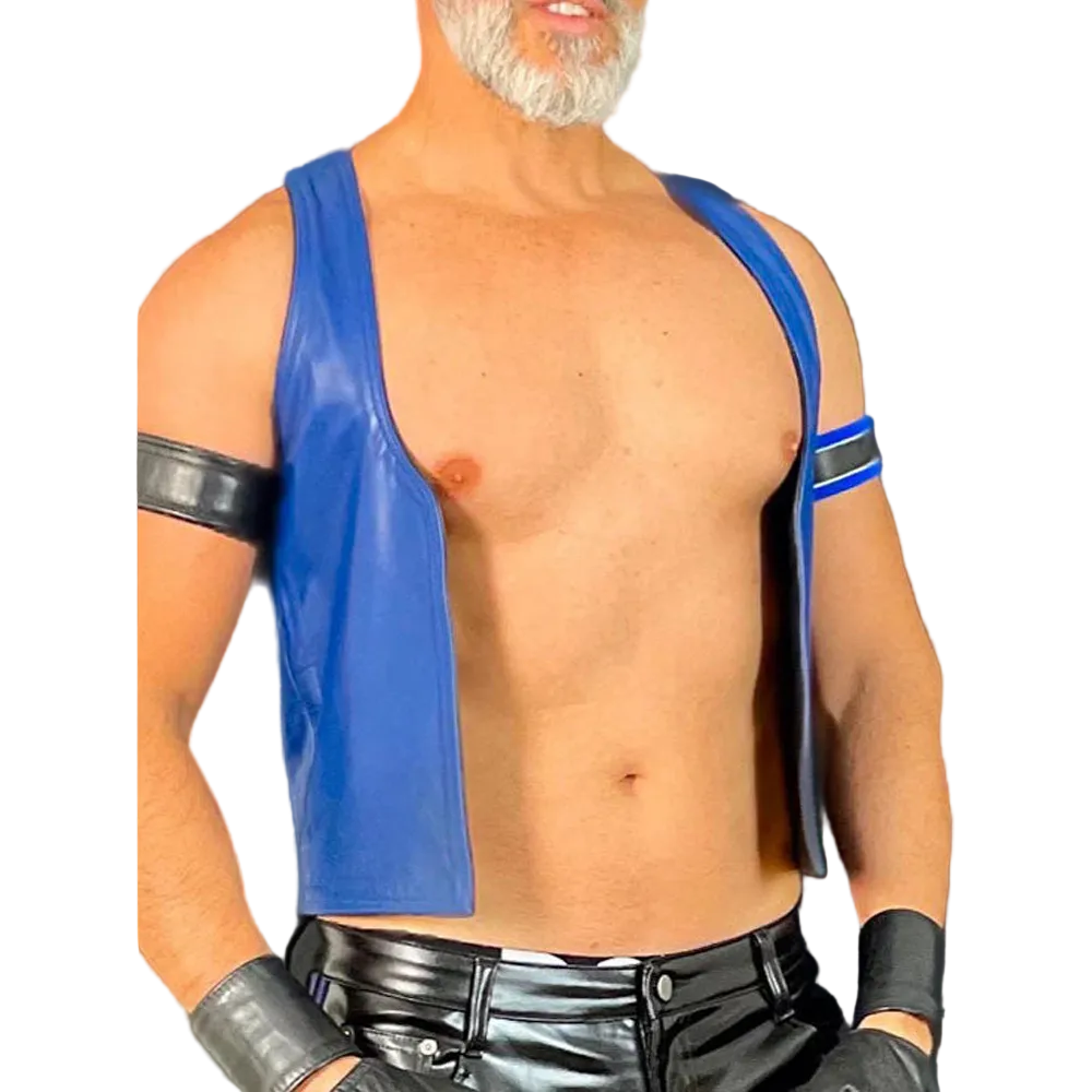 Men’s Real Cowhide Slim Fit Leather Bartender Vest