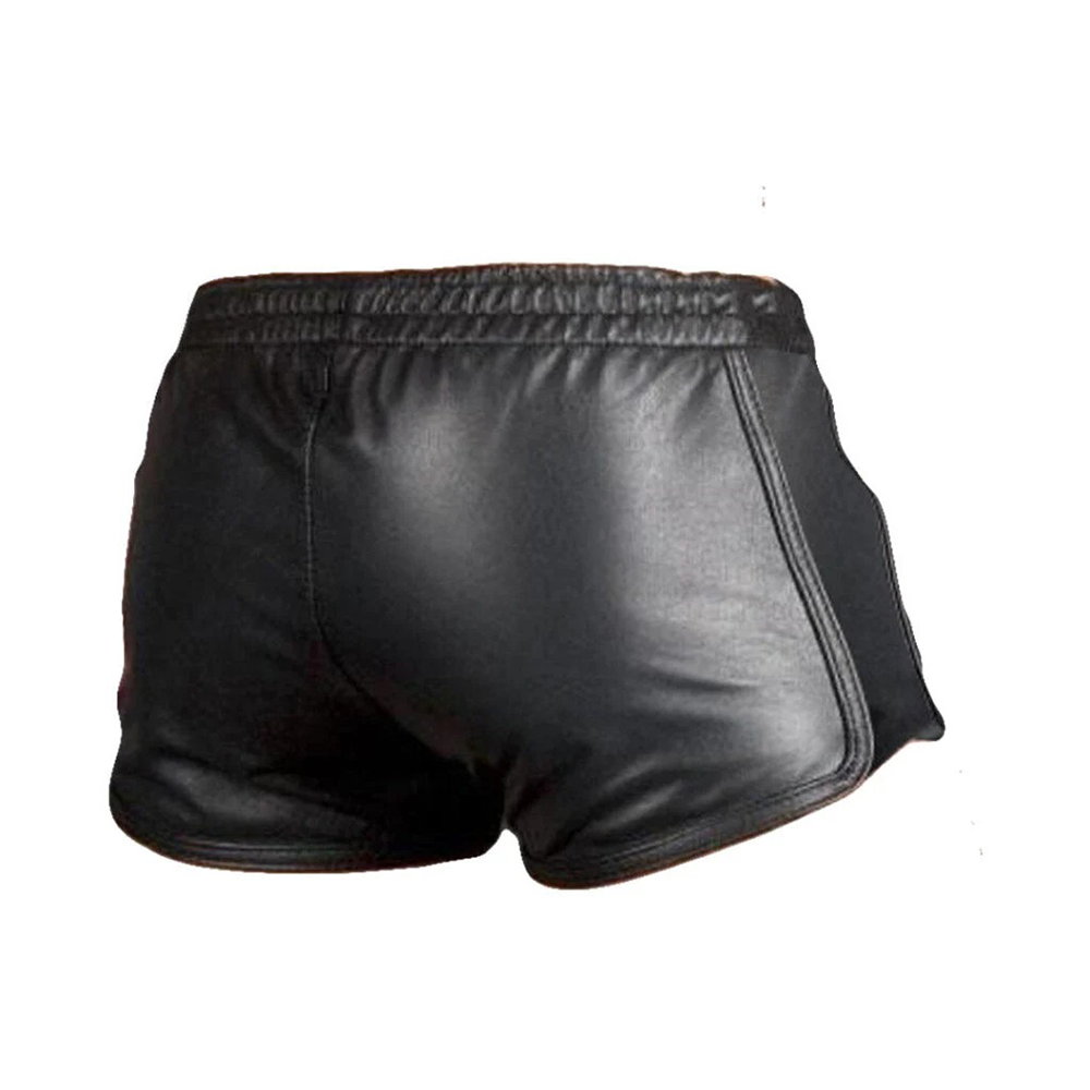 Men’s Lamb Leather Gym Shorts – 5 Color Piping Options