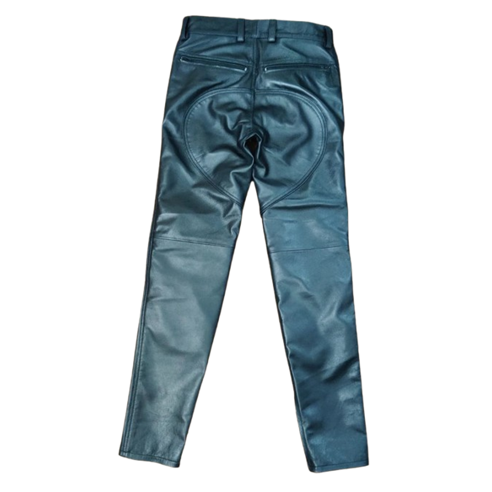 Men's Leather BLUF Pants with Exposed Zips & Saddle Seat