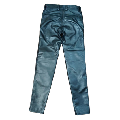 Men's Leather BLUF Pants with Exposed Zips & Saddle Seat