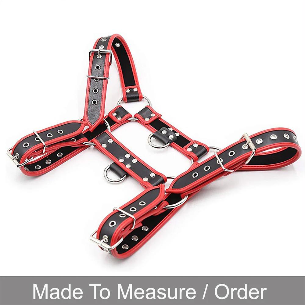 Men’s Leather Lingerie Chest Harness – Adjustable PU Straps with O-Rings