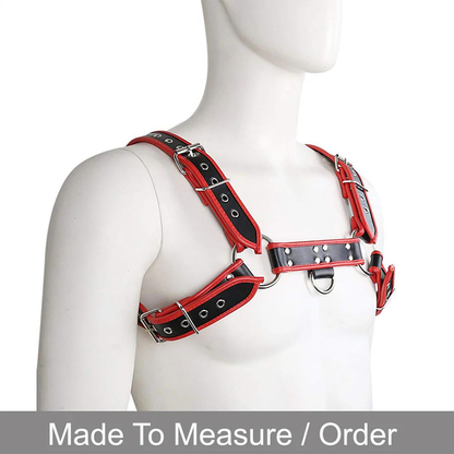 Men’s Leather Lingerie Chest Harness – Adjustable PU Straps with O-Rings
