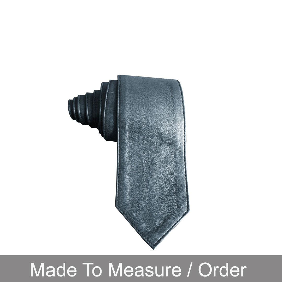 Men’s Skinny Leather Necktie – Handcrafted 100% Genuine Lamb Leather Tie