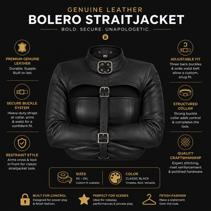 Women's Real Leather Bolero Straitjacket – Fetish Fashion Restraint Top