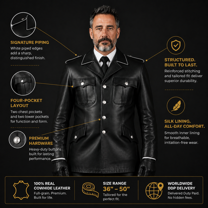 Herren BLUF Hemdjacke aus Rindsleder