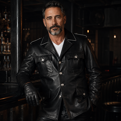 Herren BLUF Hemdjacke aus Rindsleder