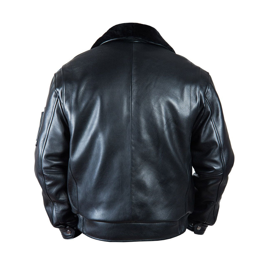 Men's Real Leather Flying Jacket Pilot / Aviator / Bomber + Detachable Fur Collar