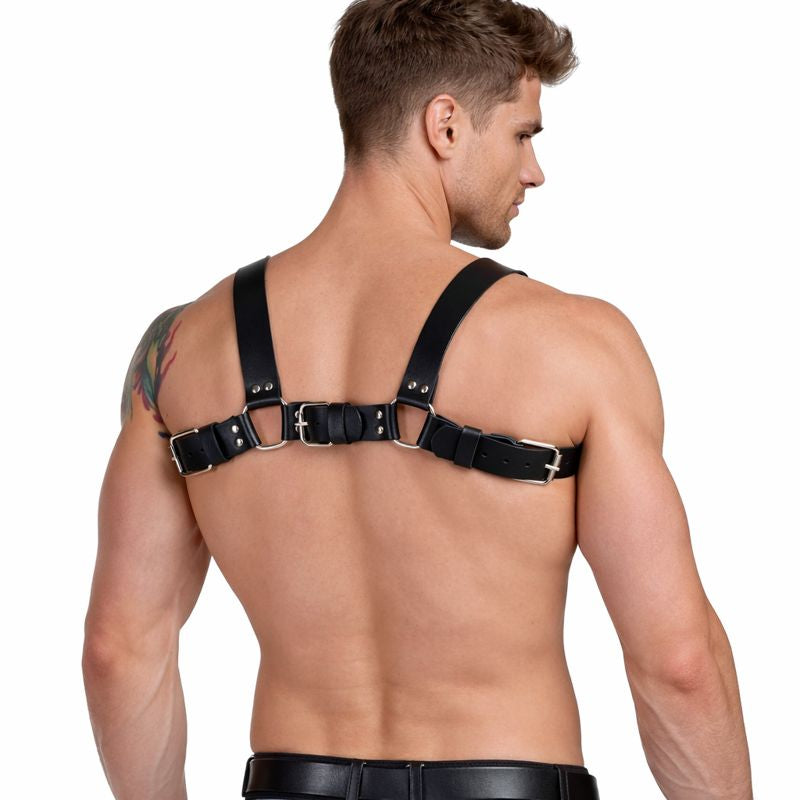 Men’s Sheep Leather BDSM Chest Harness – Adjustable with D-Rings