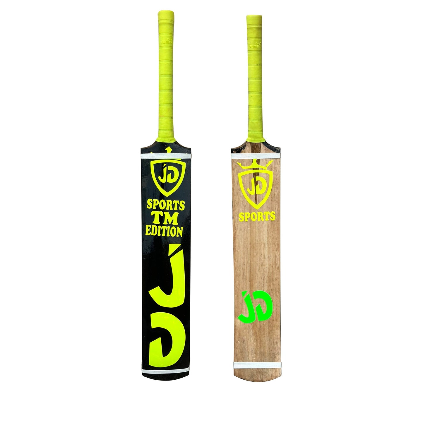 JD Original Coconut Wood Tape Ball Cricket Bat – Black Finish
