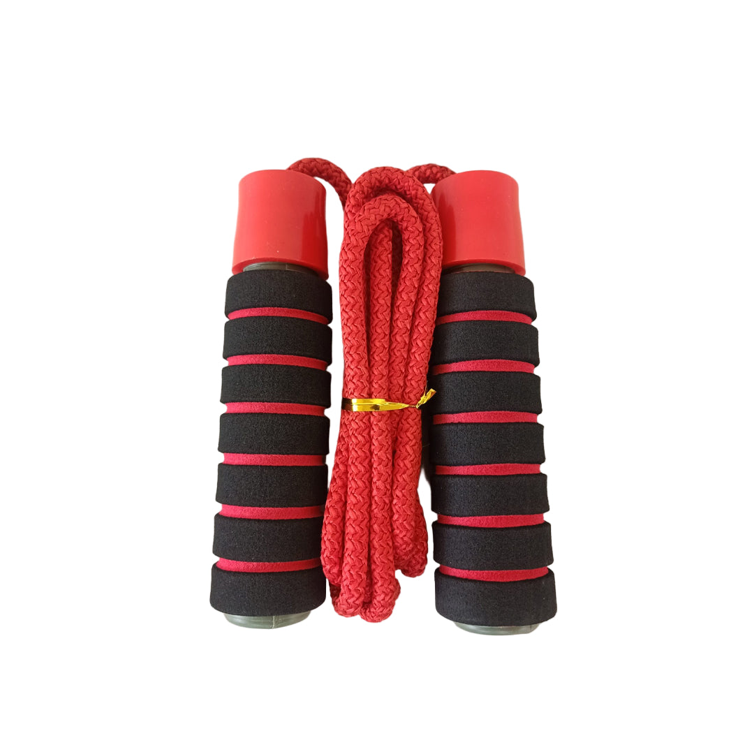 Adjustable Foam Handle Jump Rope – Cotton Braided Fitness Rope