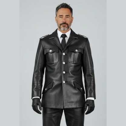 Men’s Cowhide Classic Leather BLUF Shirt Jacket