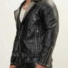 REAL COWHIDE LEATHER SILVER STUDDED BIKERS JACKET