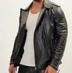 REAL COWHIDE LEATHER SILVER STUDDED BIKERS JACKET