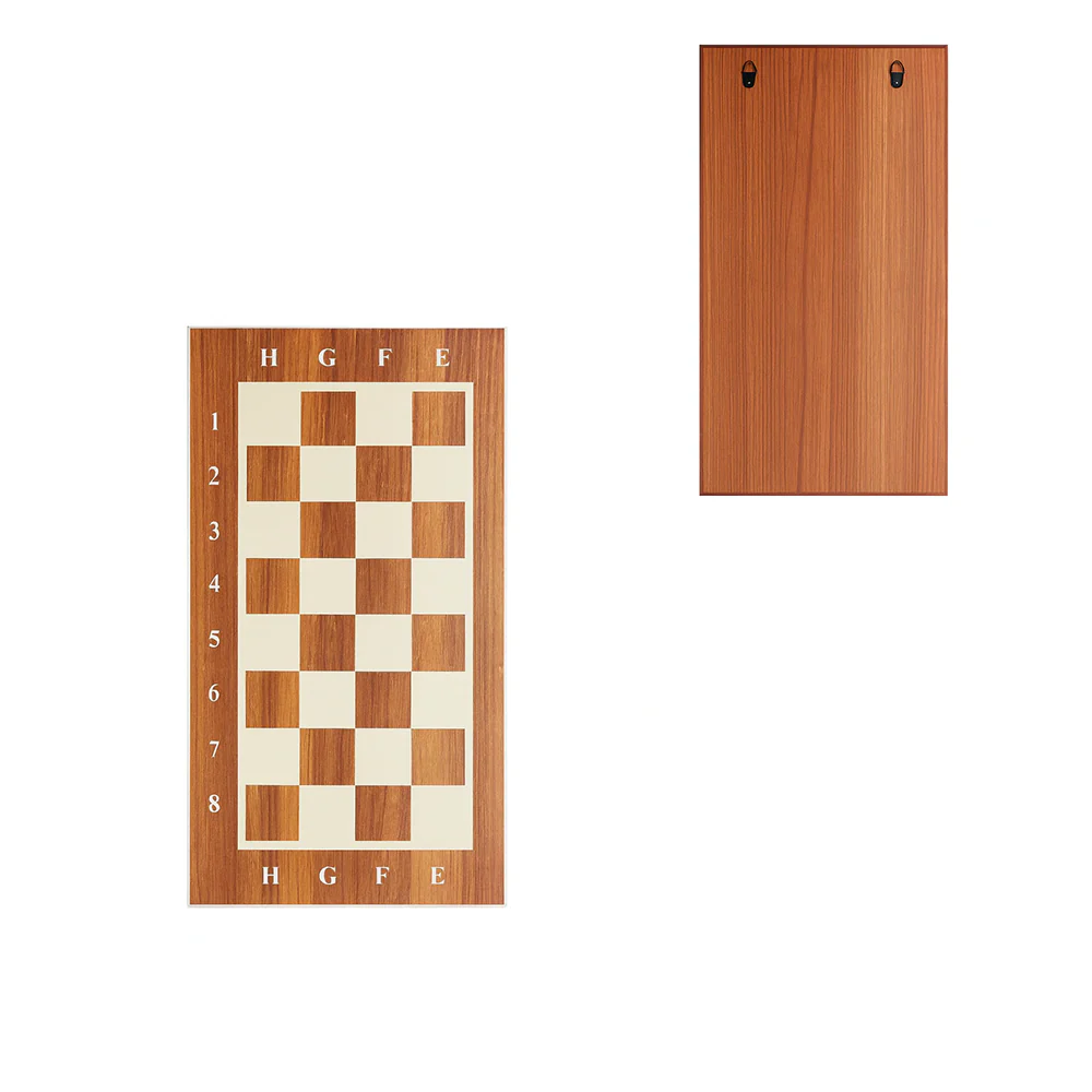 Shop Basix Traditional Games partial wooden chessboard with labeled squares and plain wooden panel with hooks