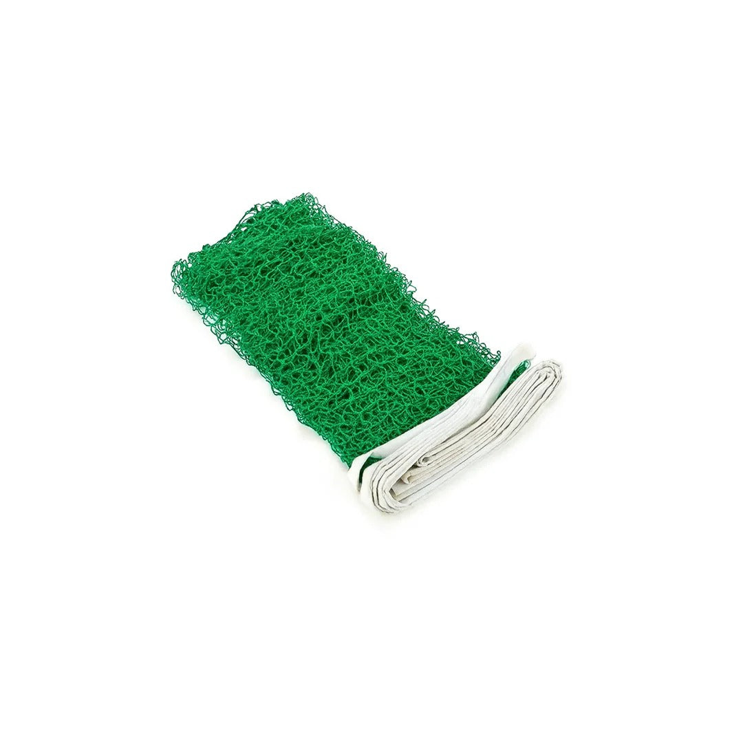 Shop Basix Badminton portable green mesh net with reinforced white edges for court setup